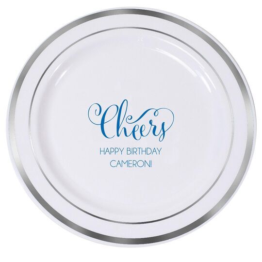 Curly Cheers Premium Banded Plastic Plates